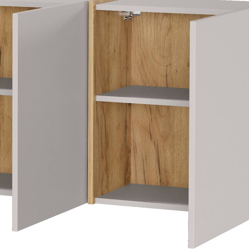 Hängendes Flur-Sideboard in Hellgrau - Unika