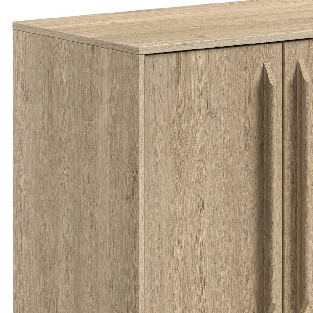 Holzoptik Kommode mit detailreicher Maserung und oberem Bereich der Soft-Close-Türen – Choice