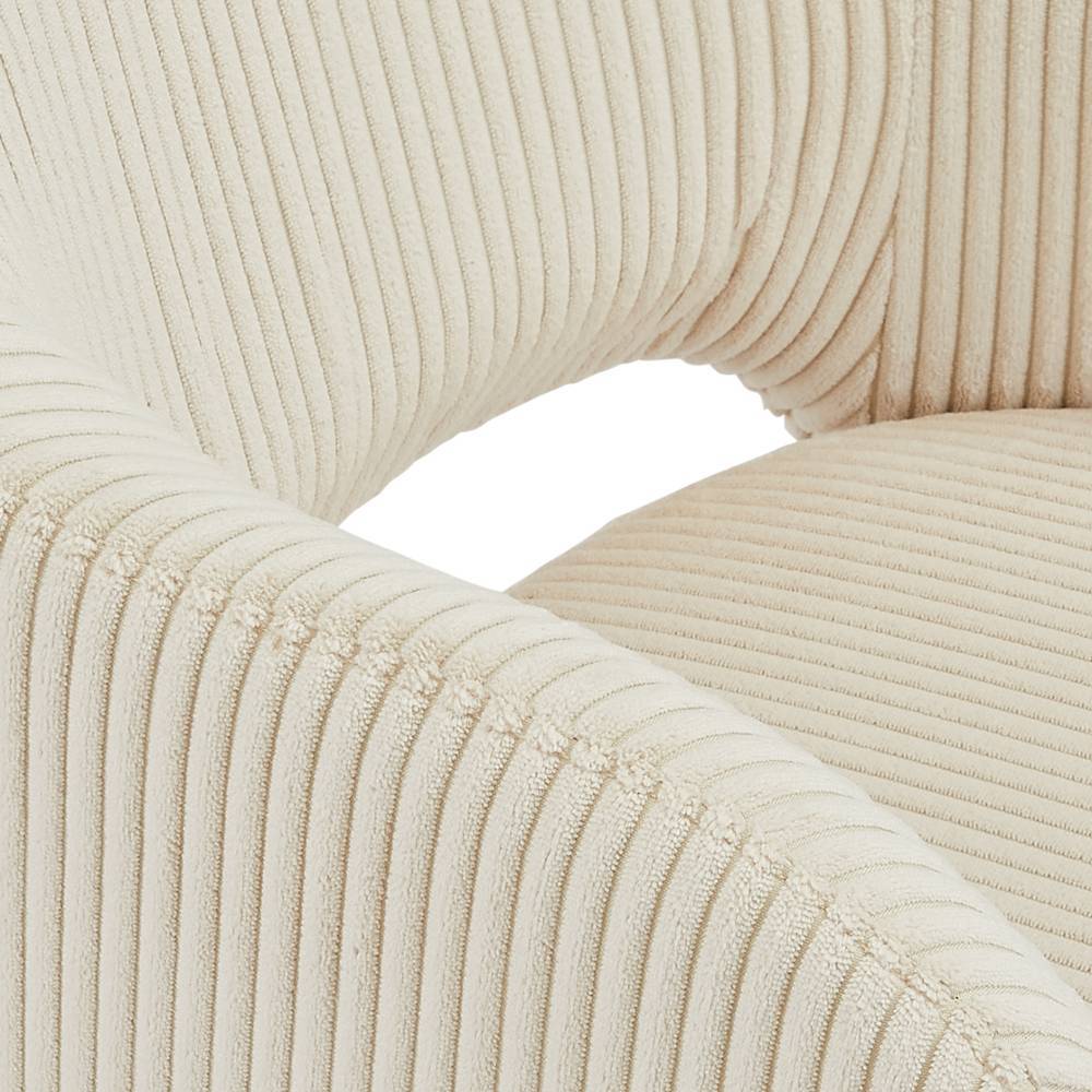 Cord-Drehstuhl in Beige mit Schwarz - Dresden