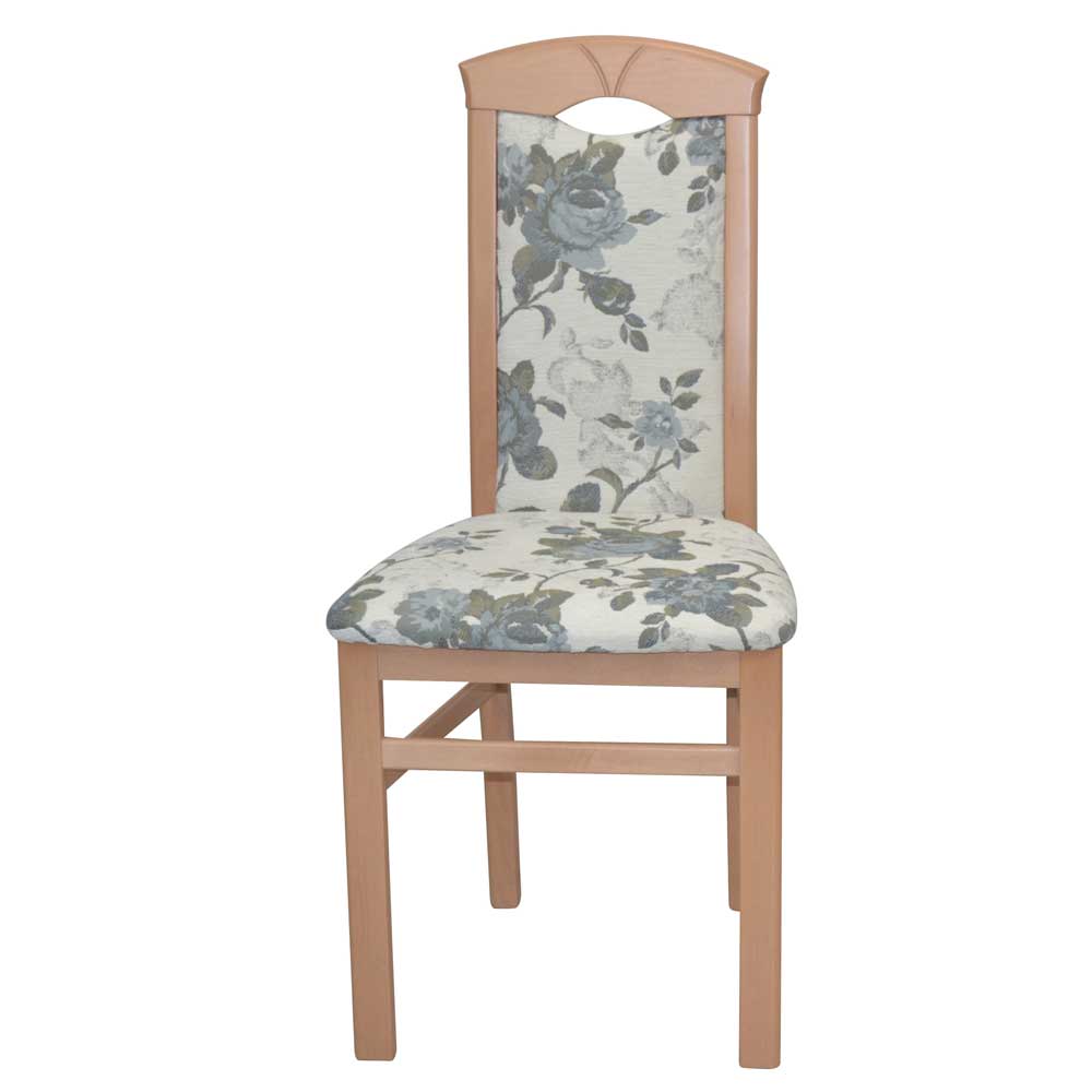 Stühle in Beige mit floralem Muster - FlowersArt (2er Set)