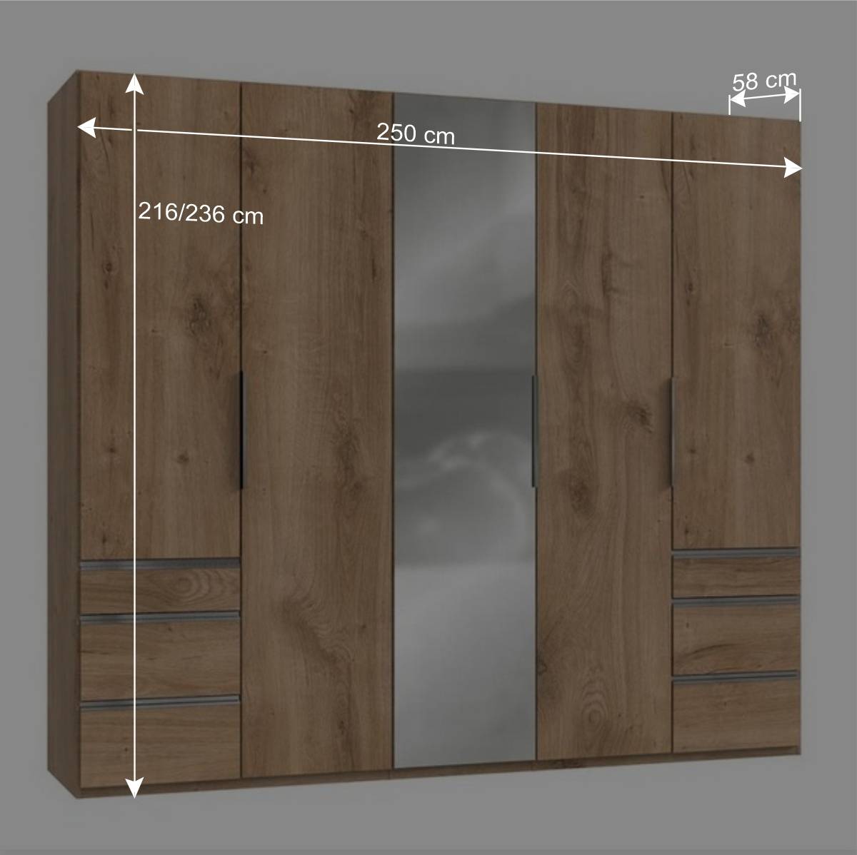 Schlafzimmerschrank mit fünf Türen & sechs Schubladen - Dagidoyo II