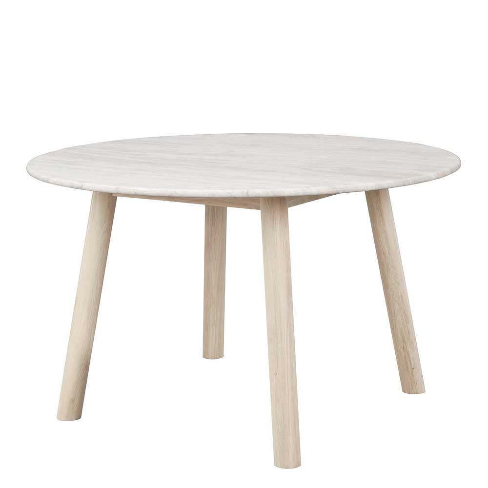 Tisch mit Travertin Steinplatte Beige - Kegadamo