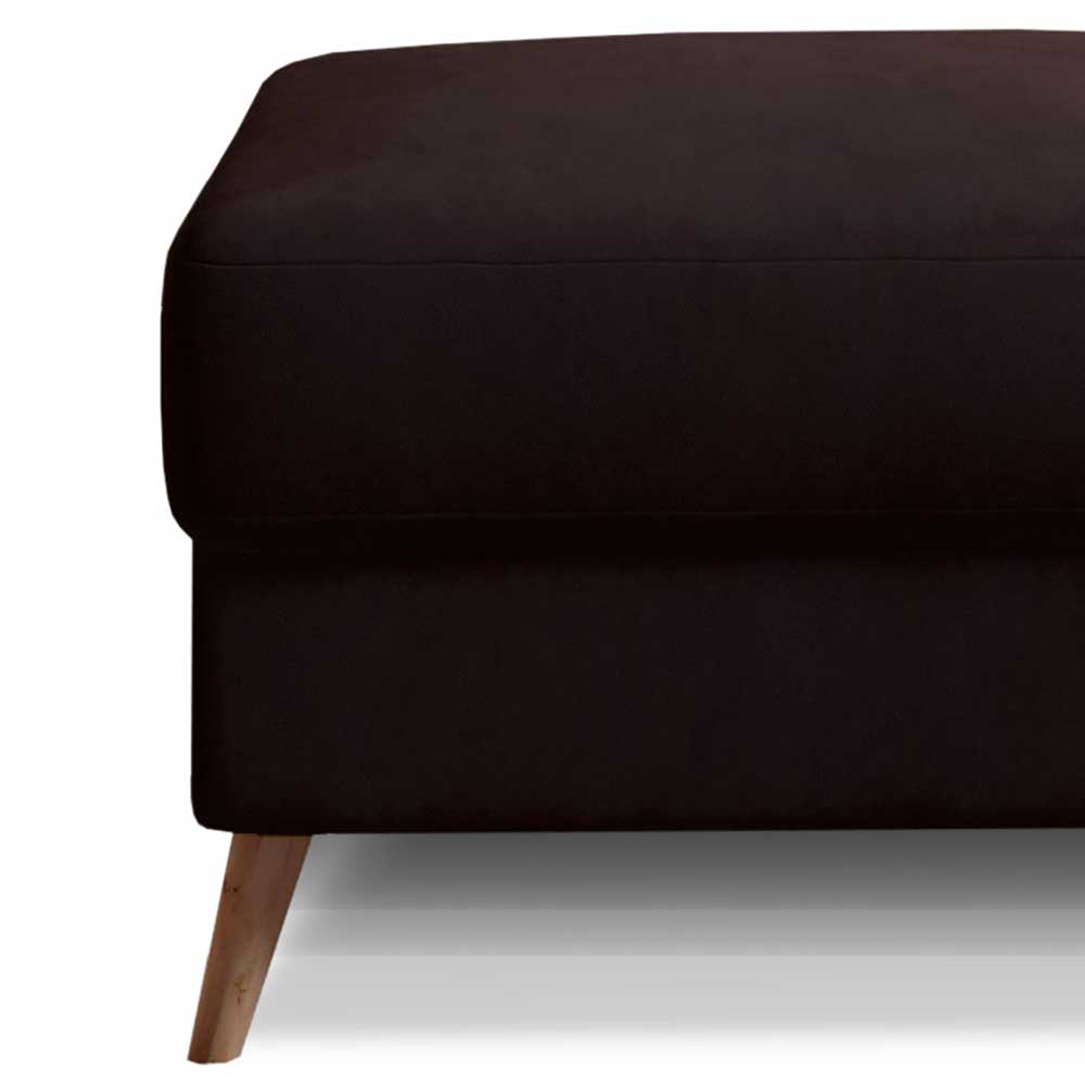 Hocker in Dunkelbraun und Holz Natur - Smento