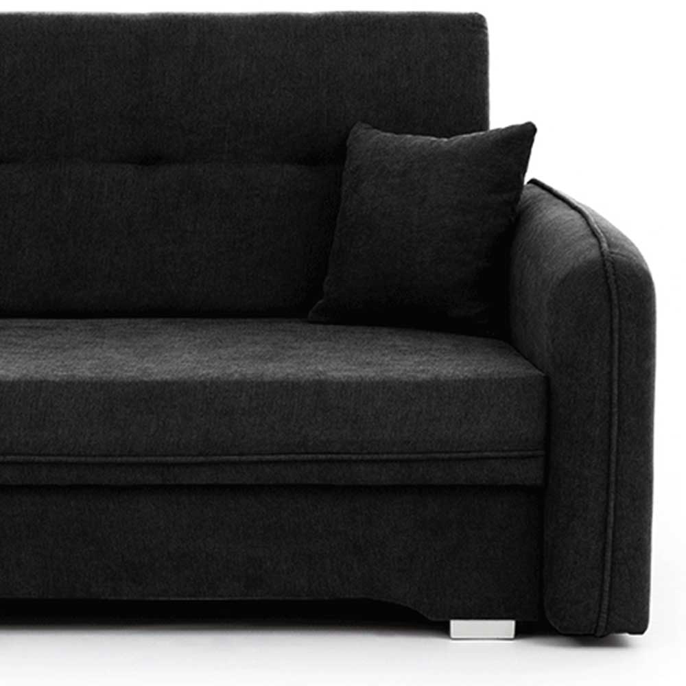 Klappcouch in Schwarz Veloursbezug - Yangu