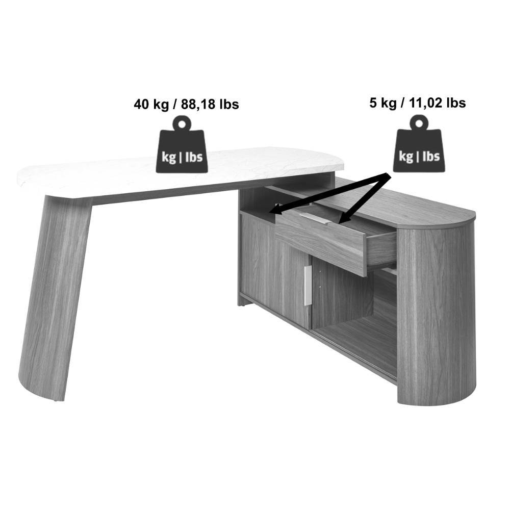 Schreibtisch in Eiche Holzdekor - Milja