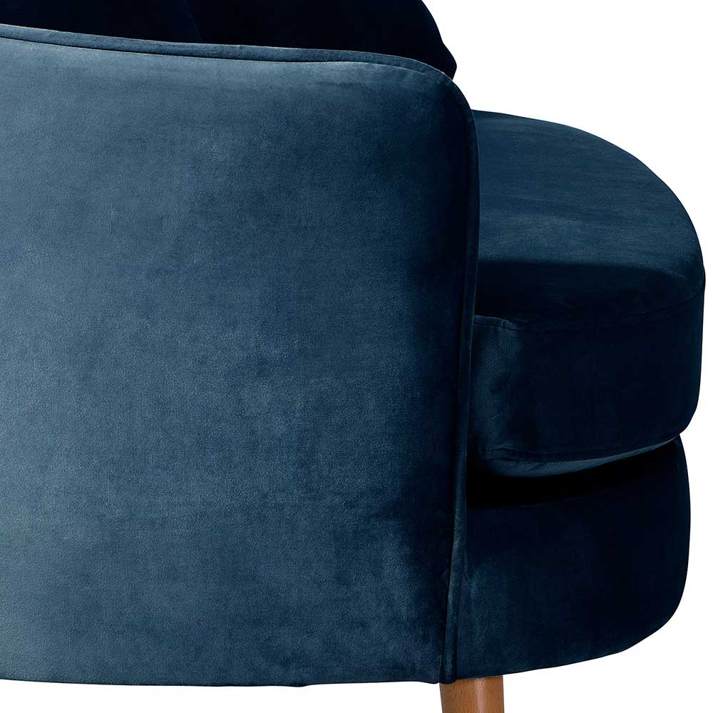 Design Sessel in Dunkelblau Samtvelours - Lidello