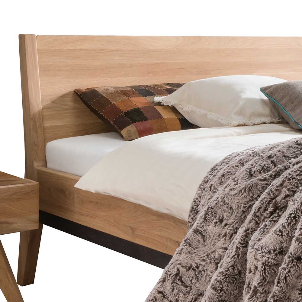 Zweifarbiges Wildeiche-Bett in modernem Design - Bessy