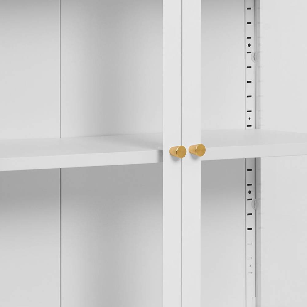 Metall-Vitrinen-Kommode in Weiß - Lititia