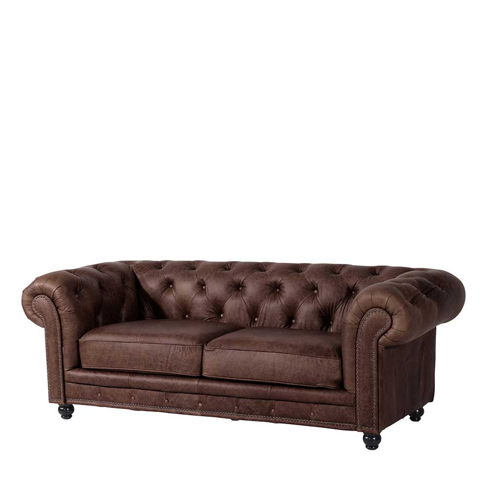 Chesterfield-Sofa aus braunem Leder - Lord