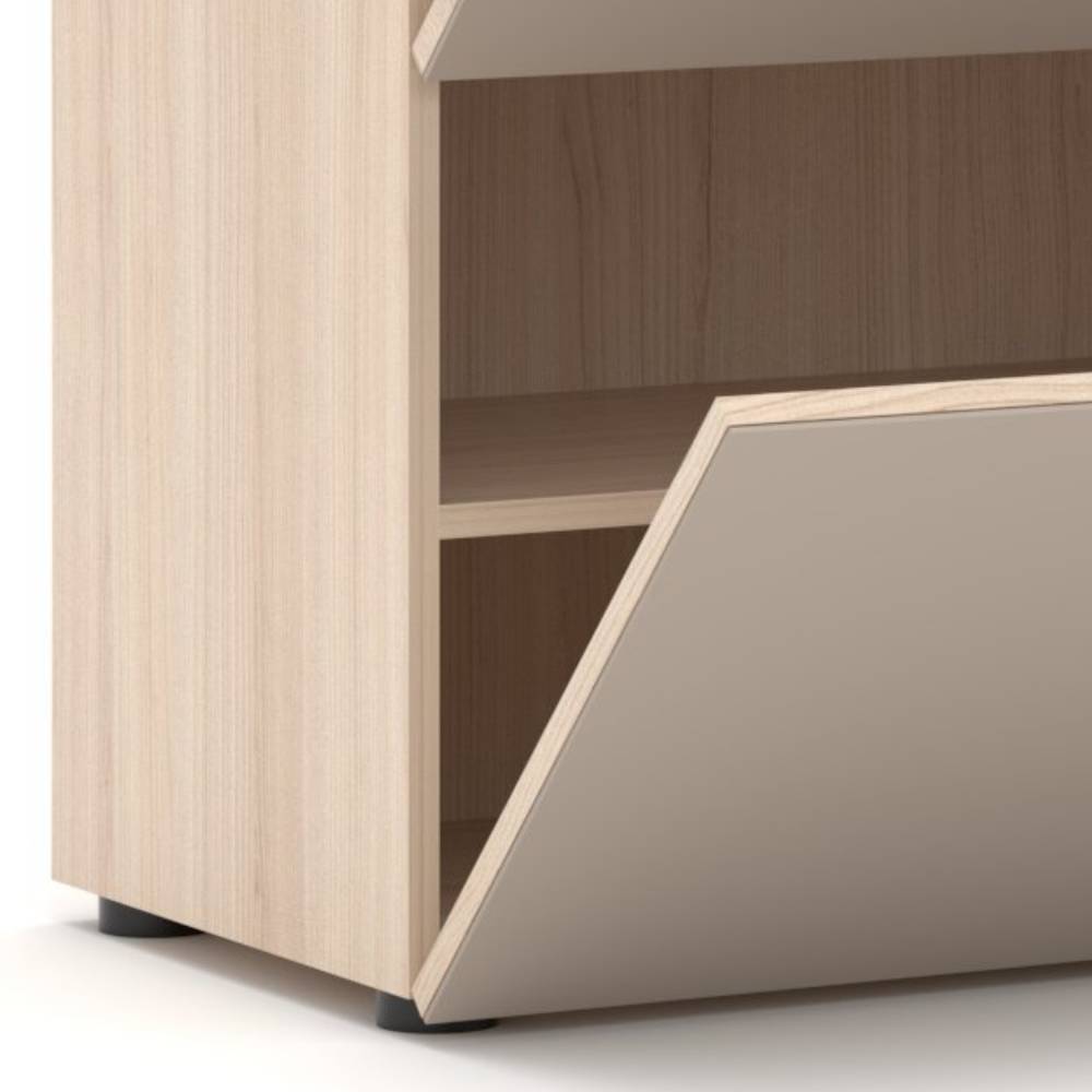 Schuhkipper in Hellgrau und Eiche Holzoptik - Kildare
