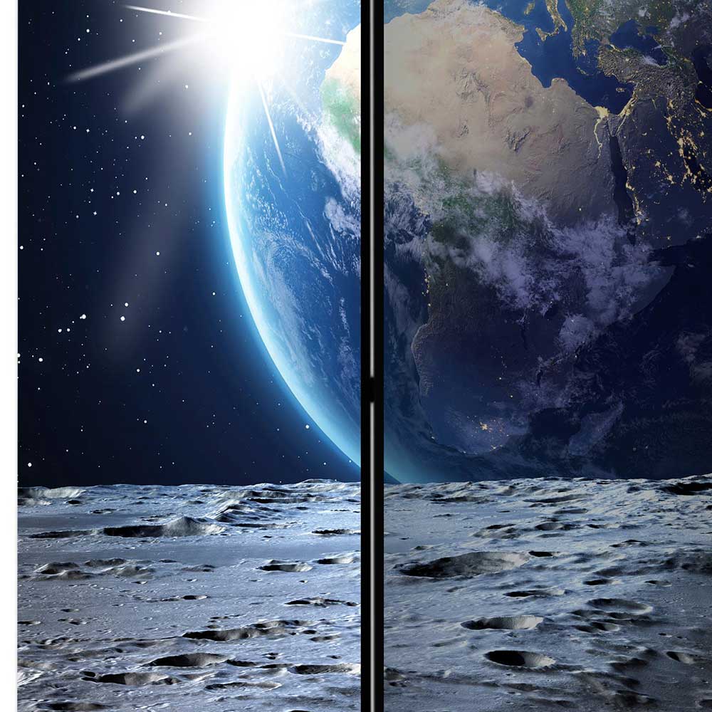 Paravent mit Mond & Erde Weltraummotiv - Laviette