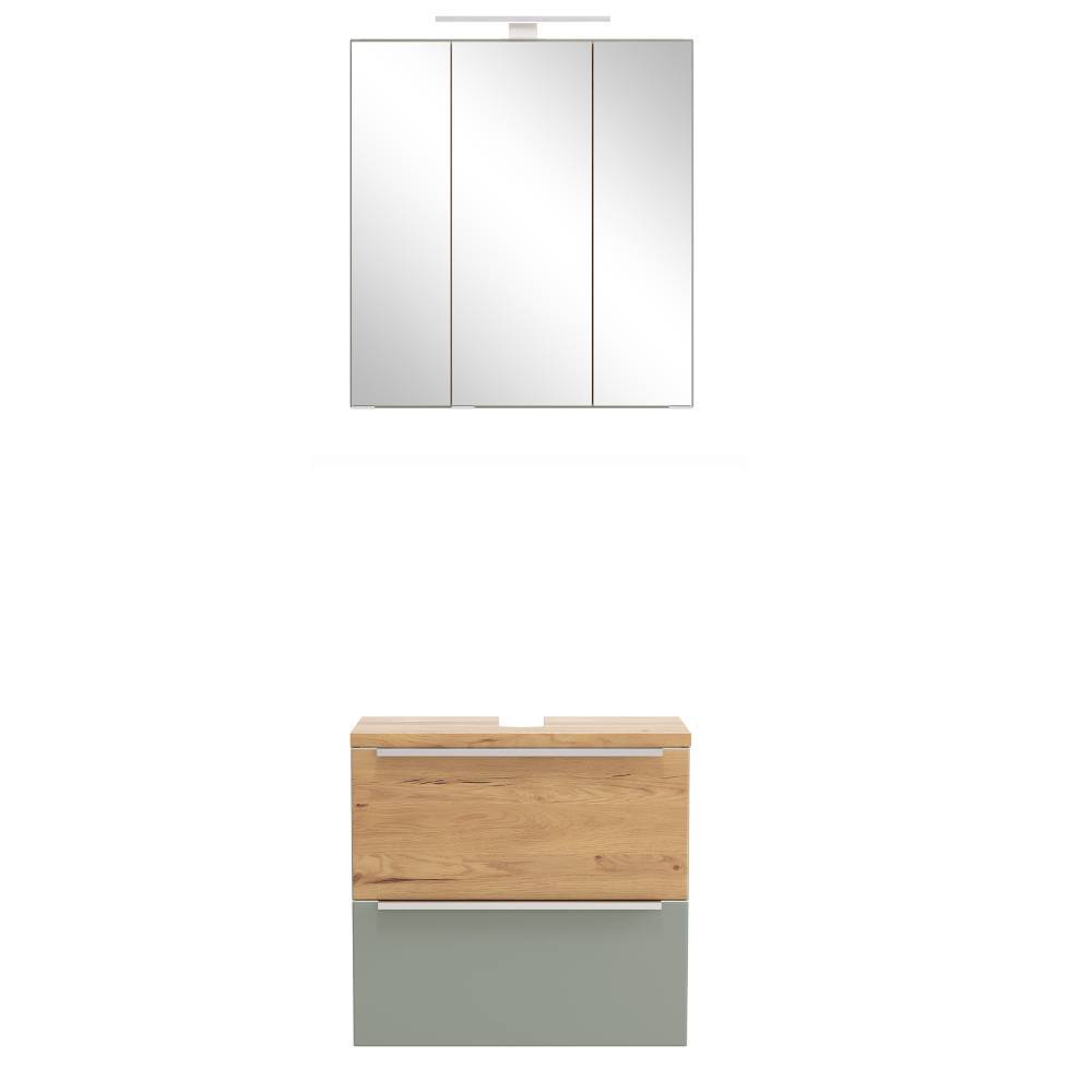 Waschbeckenschrank & Spiegelschrank Set - Malivtros (zweiteilig)