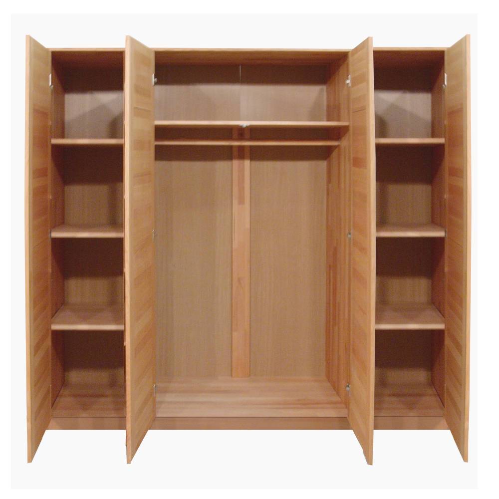 4-türiger Kleiderschrank in Kernbuchefarben - Bertora I