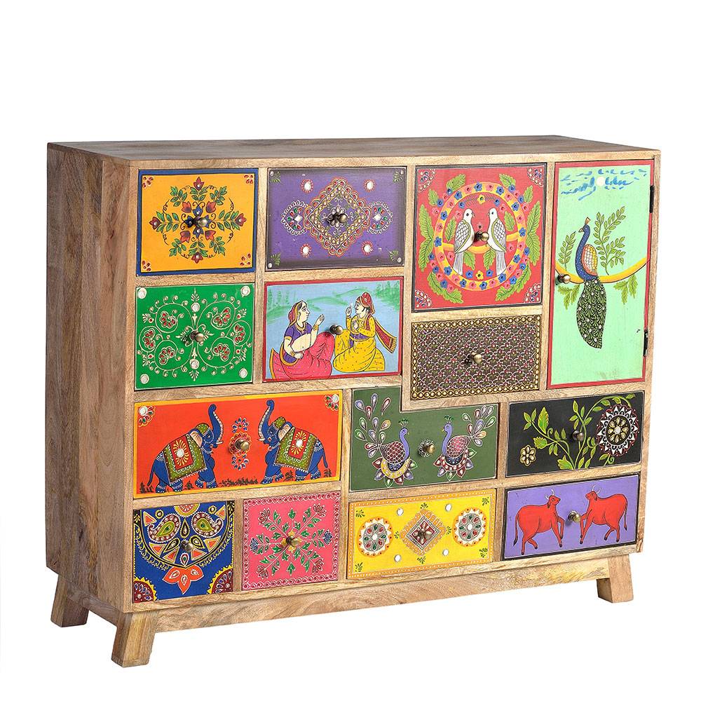 Kommode mit farbenfrohen Orient Motiven - Precio
