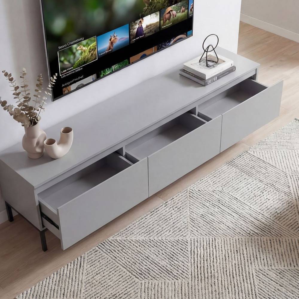 TV Lowboard in Grau und Schwarz - Vicetto