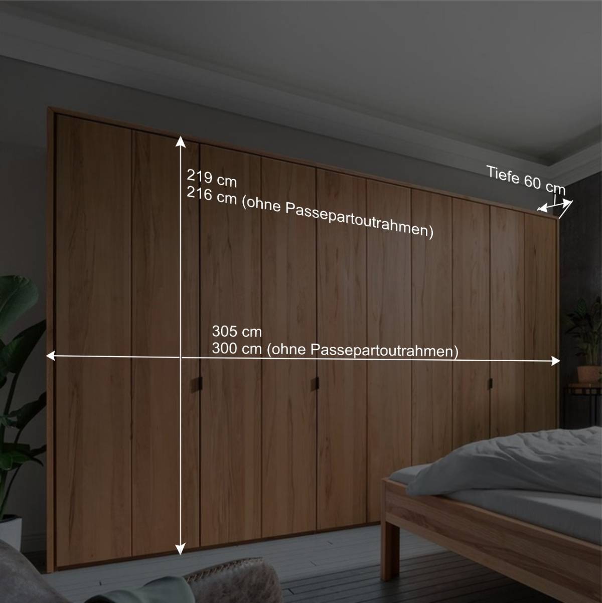 Massivholz Schlafzimmer komplett - Izmaldon (vierteilig)