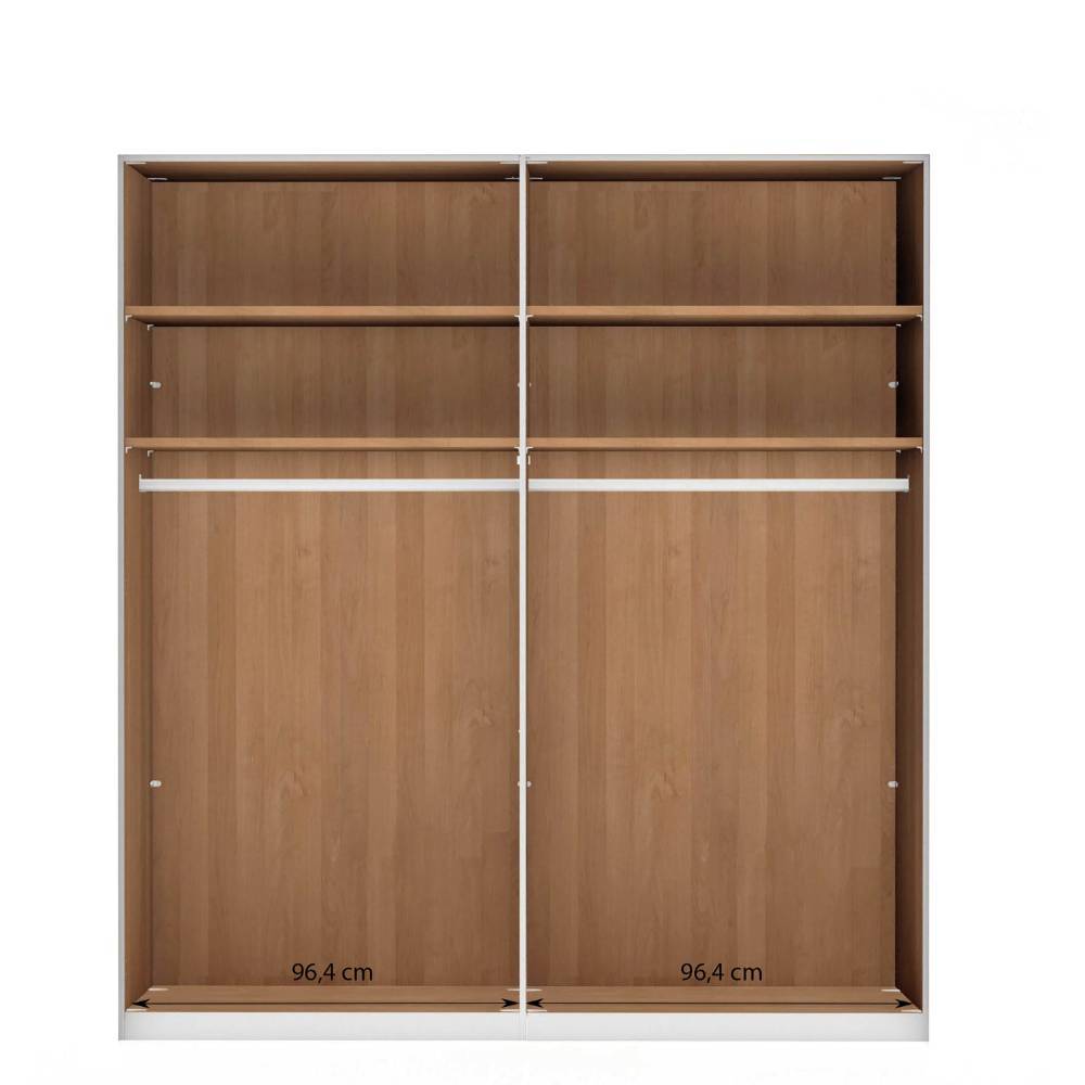 4-türiger Kleiderschrank mit zwei Glastüren - Hung