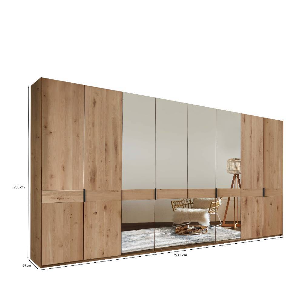 XXL-Kleiderschrank mit vier Spiegeltüren - Yanicas