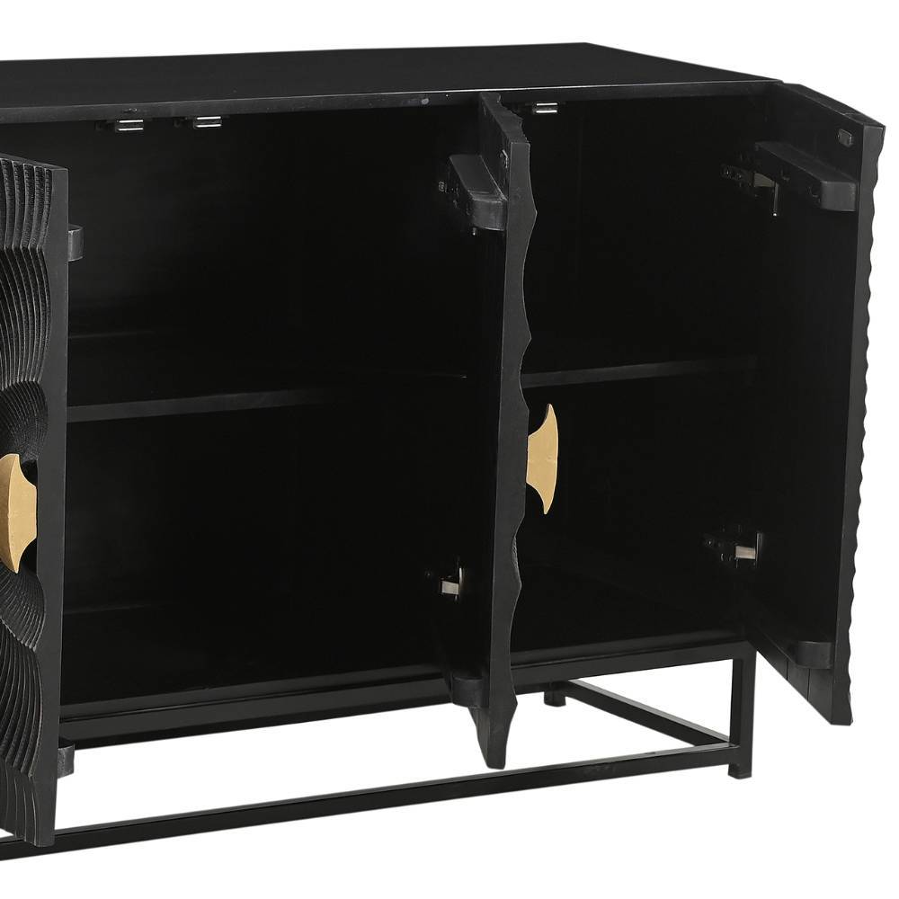 Design Sideboard in Schwarz und Gold - Oglio