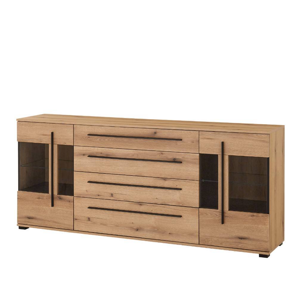 200 cm Sideboard mit Glaseinsätzen - Brocus