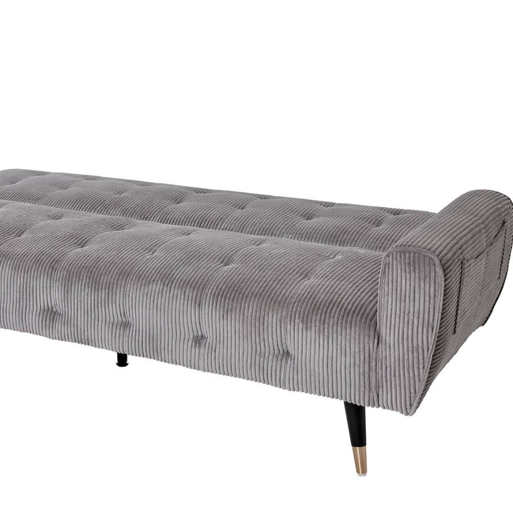 Cord-Schlafsofa in Grau - Ranuves