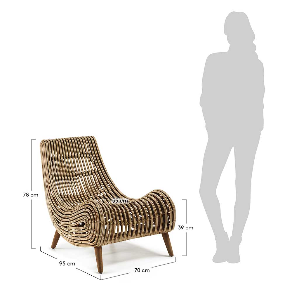 Moderner Sessel Pirna aus Rattan
