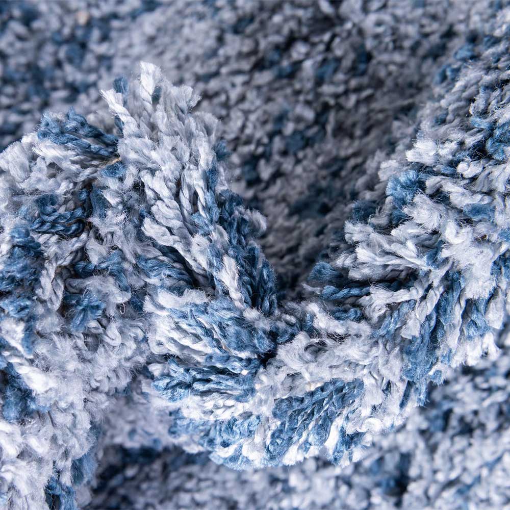 Teppich Läufer in Blau und Creme gemustert - Jilys