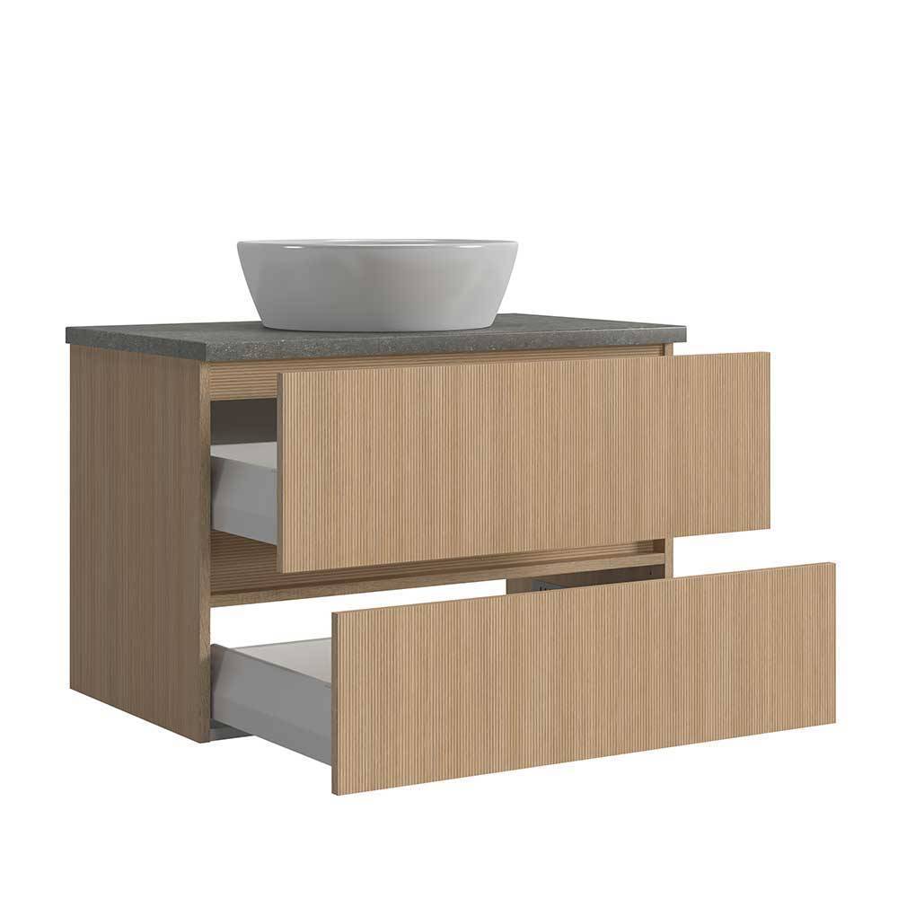 Bad-Waschplatz mit Midischrank Set - Leitha (dreiteilig)