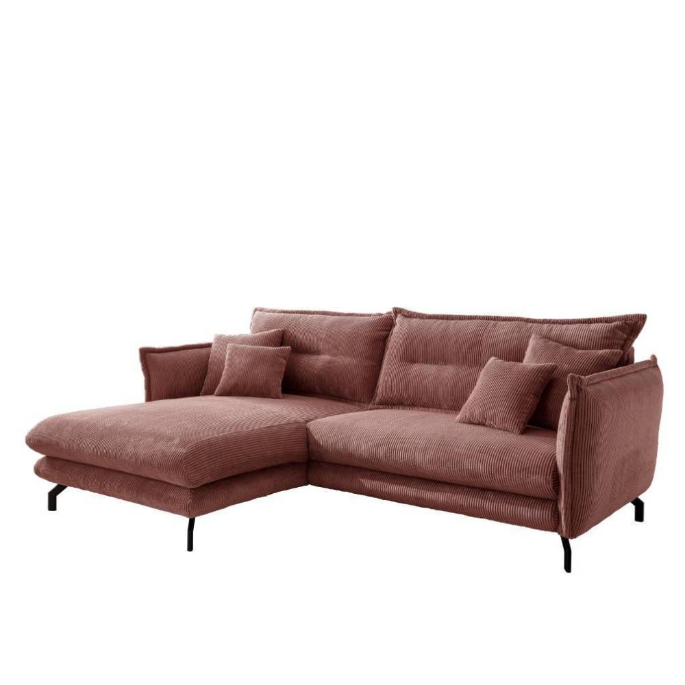 Cord Eckcouch in Koralle Rot - Benns