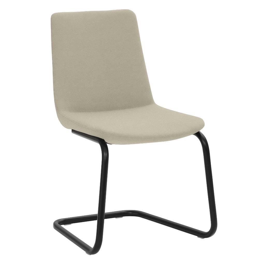 Freischwingerstuhl in Taupe Microfaser und Vlies - Bado