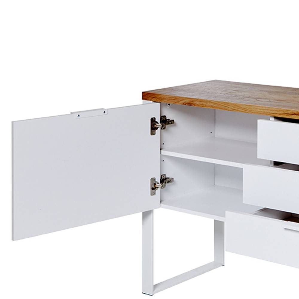 Sideboard in Weiß und Kerneiche - Sanuel