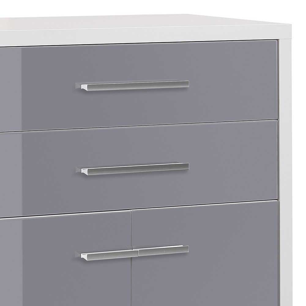 Büromöbel Kombination in Grau & Weiß - Tederana (fünfteilig)