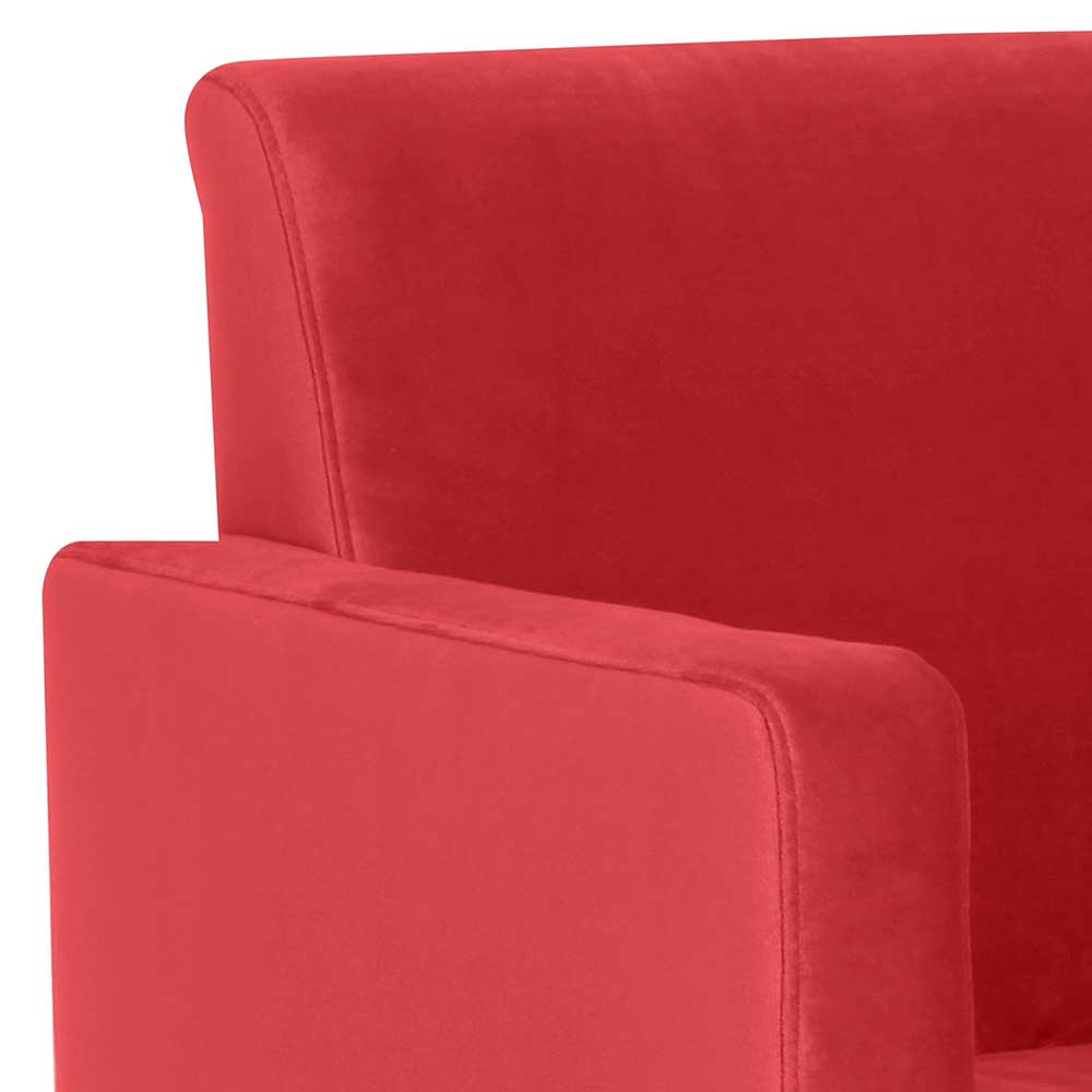 Roter Polstersessel mit Samtvelours-Bezug - Gedeon