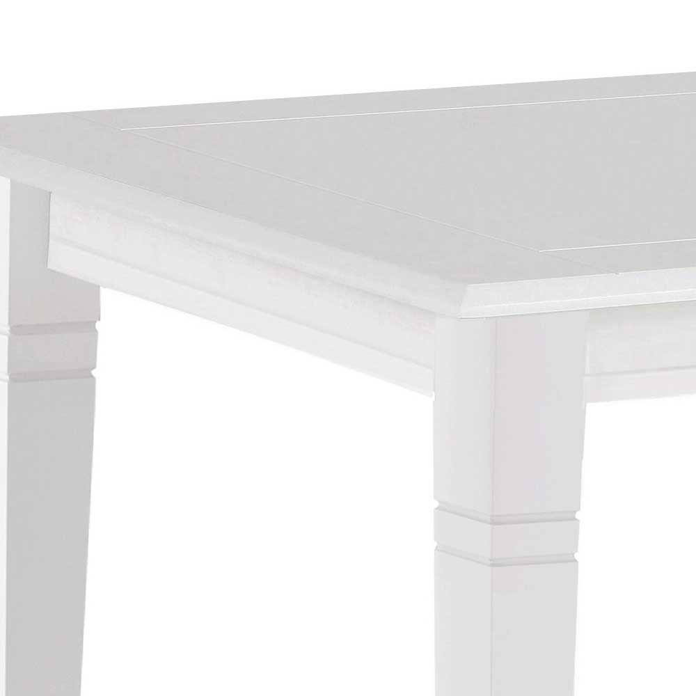 Esszimmer Tisch aus Kiefer Massivholz in Weiß - Vivien