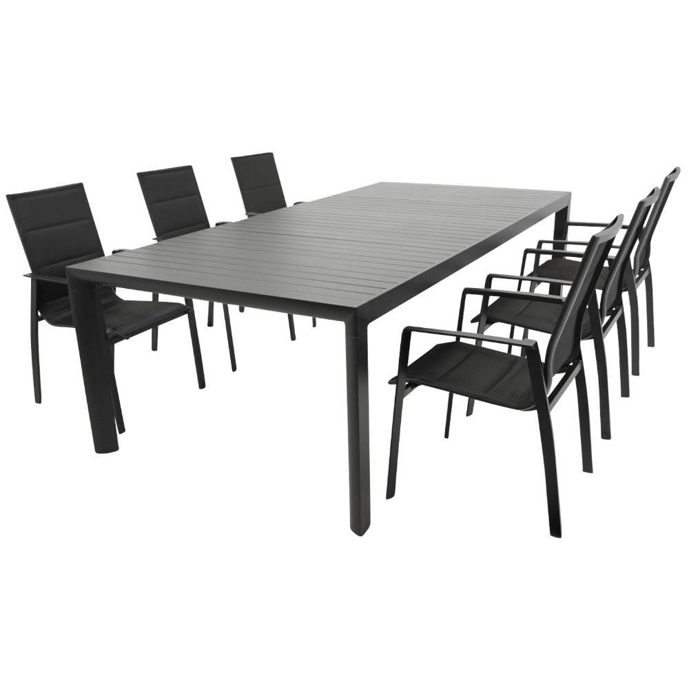 Gartensessel mit Ausziehtisch Set - Lagada (siebenteilig)