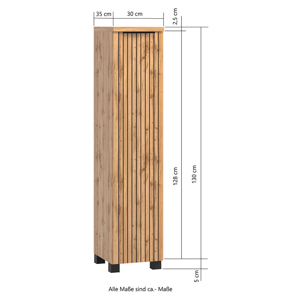 1-türiger Midi-Schrank fürs Badezimmer - Crystoga