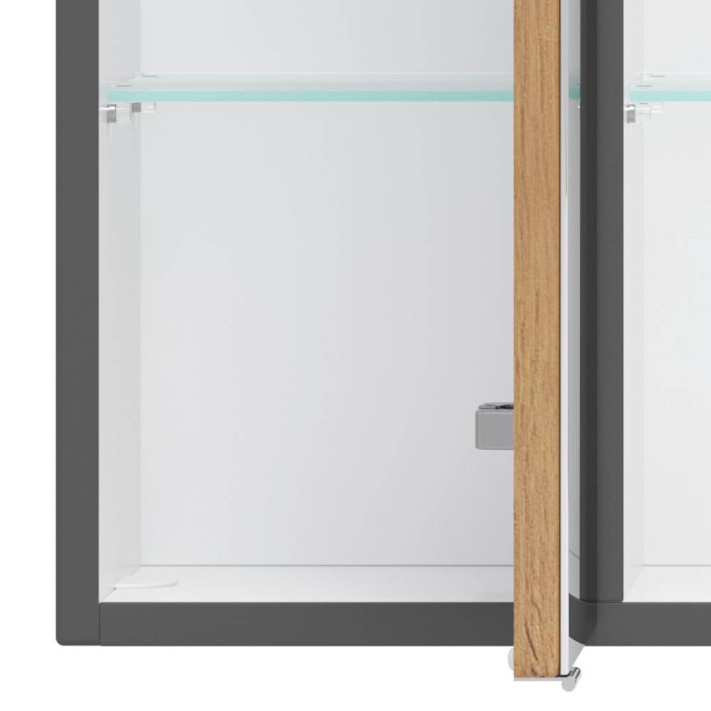 80cm Bad-Spiegelschrank in Mattgrau - Reill