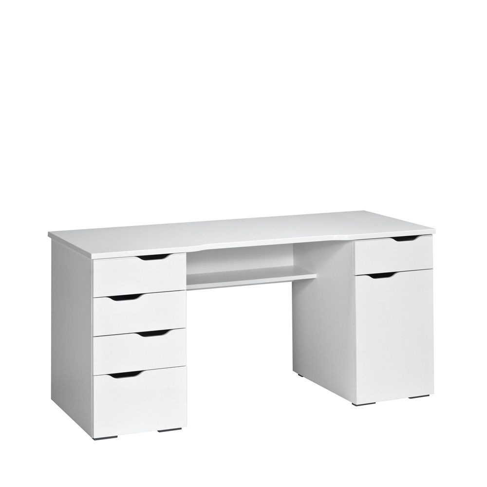 Schreibtisch Candela in Hochglanz Weiß
