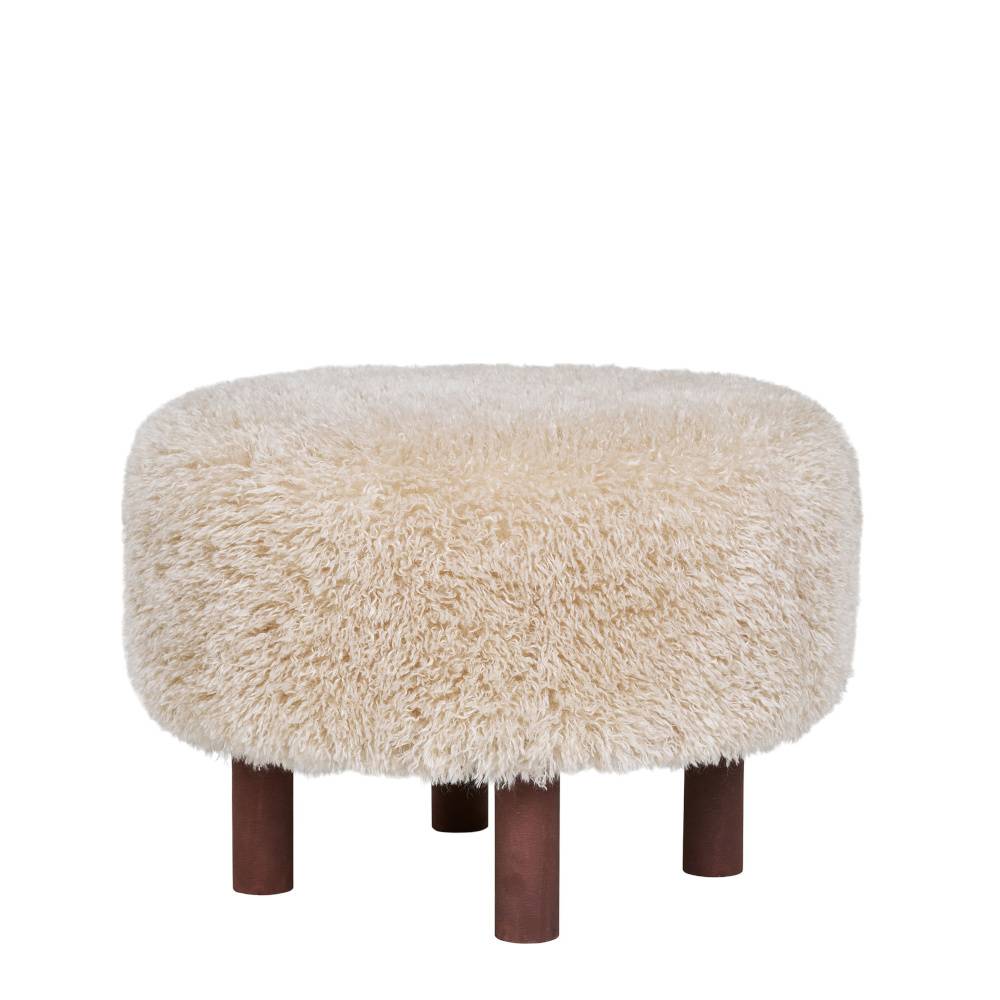 Kunstfell Hocker in Beige - Andjes
