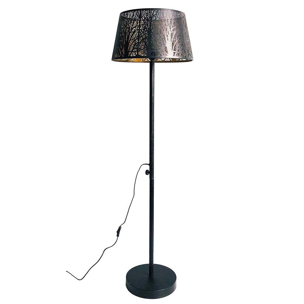 Designer Stehlampe in Schwarz & Messingfarben - Milana