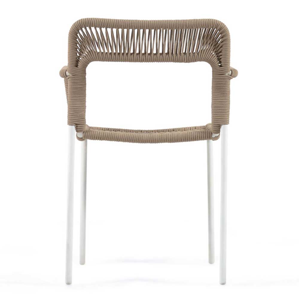 Stapelbarer Stuhl aus Kordelgeflecht Beige - Tanazon (4er Set)