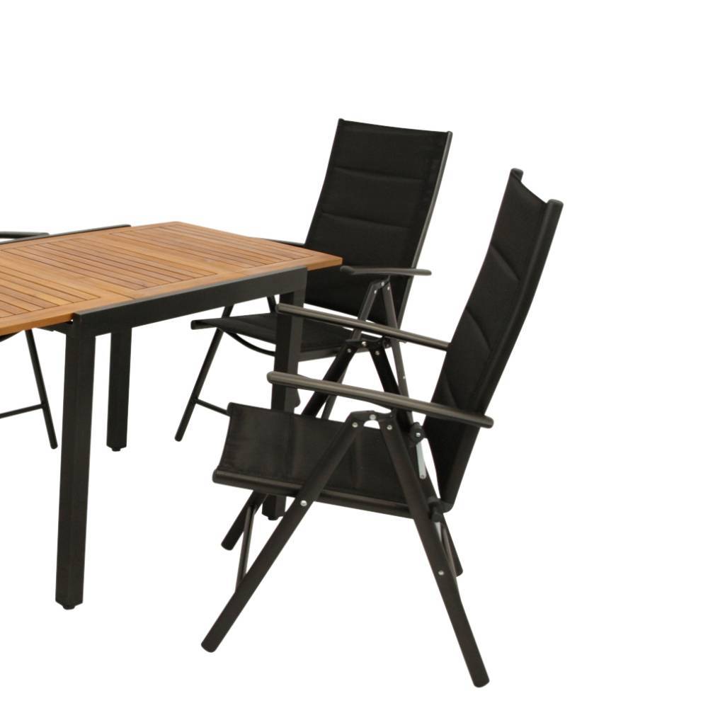 Garten-Ausziehtisch und vier Klappsesessel - Jily (fünfteilig)