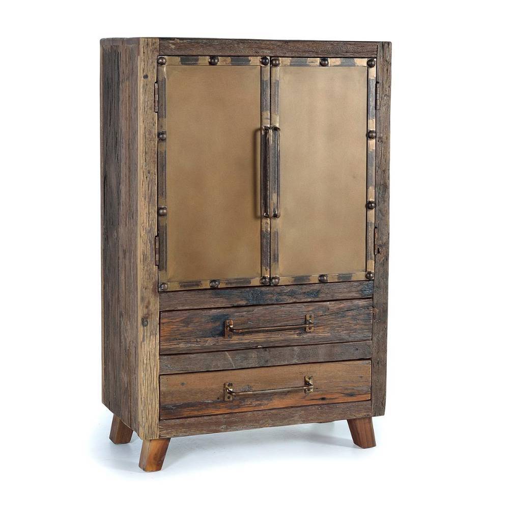 Industrial Highboard in Rostfarben und Braun - Marlisa