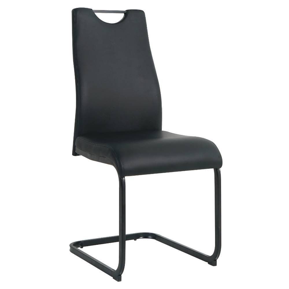 Kunstleder Schwingstuhl in Schwarz - Olia (2er Set)