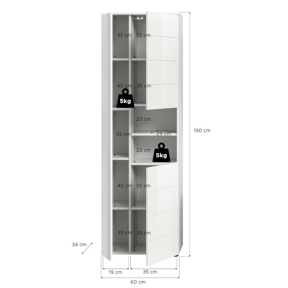 Badezimmer-Hochschrank 60 cm breit - Vitablos