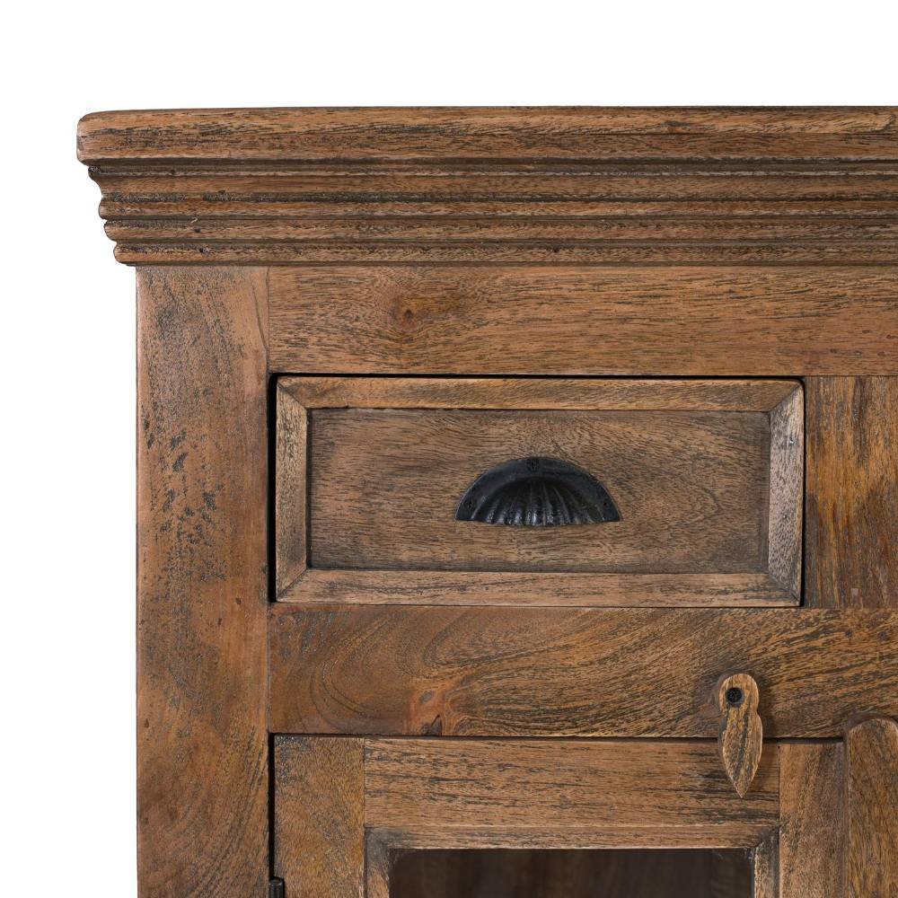 Sideboard Vitrine aus Mangobaum Massivholz - Jayma