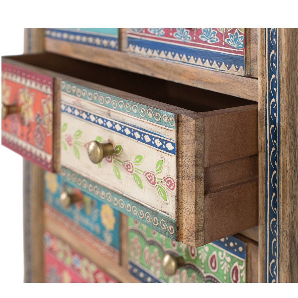 Boho Style Kommode mit bunter Bemalung - Estegan