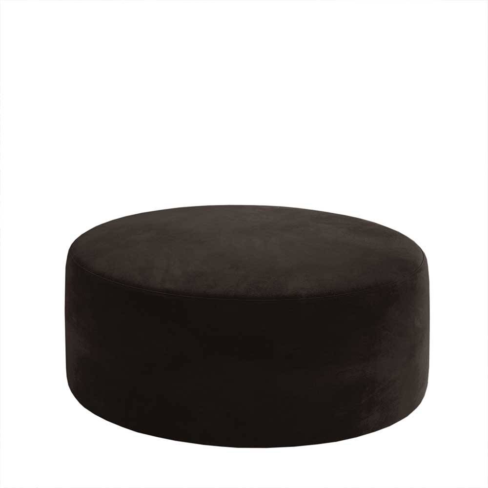 Hocker in Dunkelbraun Samtbezug - Tefano