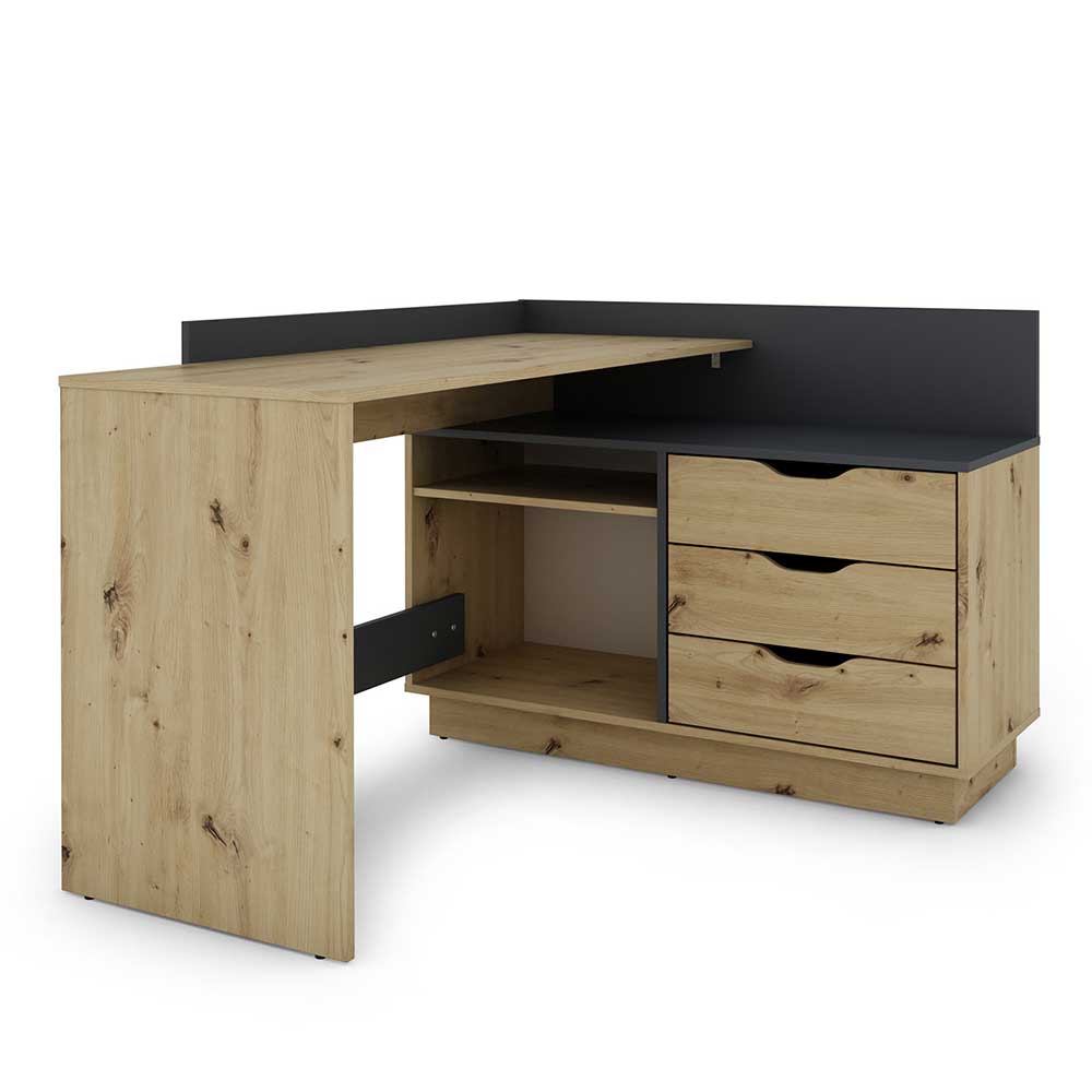 Schreibtisch in Wildeiche NB & Anthrazit - Lician