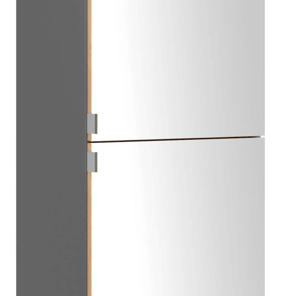 Bad-Hochschrank mit Spiegeltüren in Mattgrau - Reill